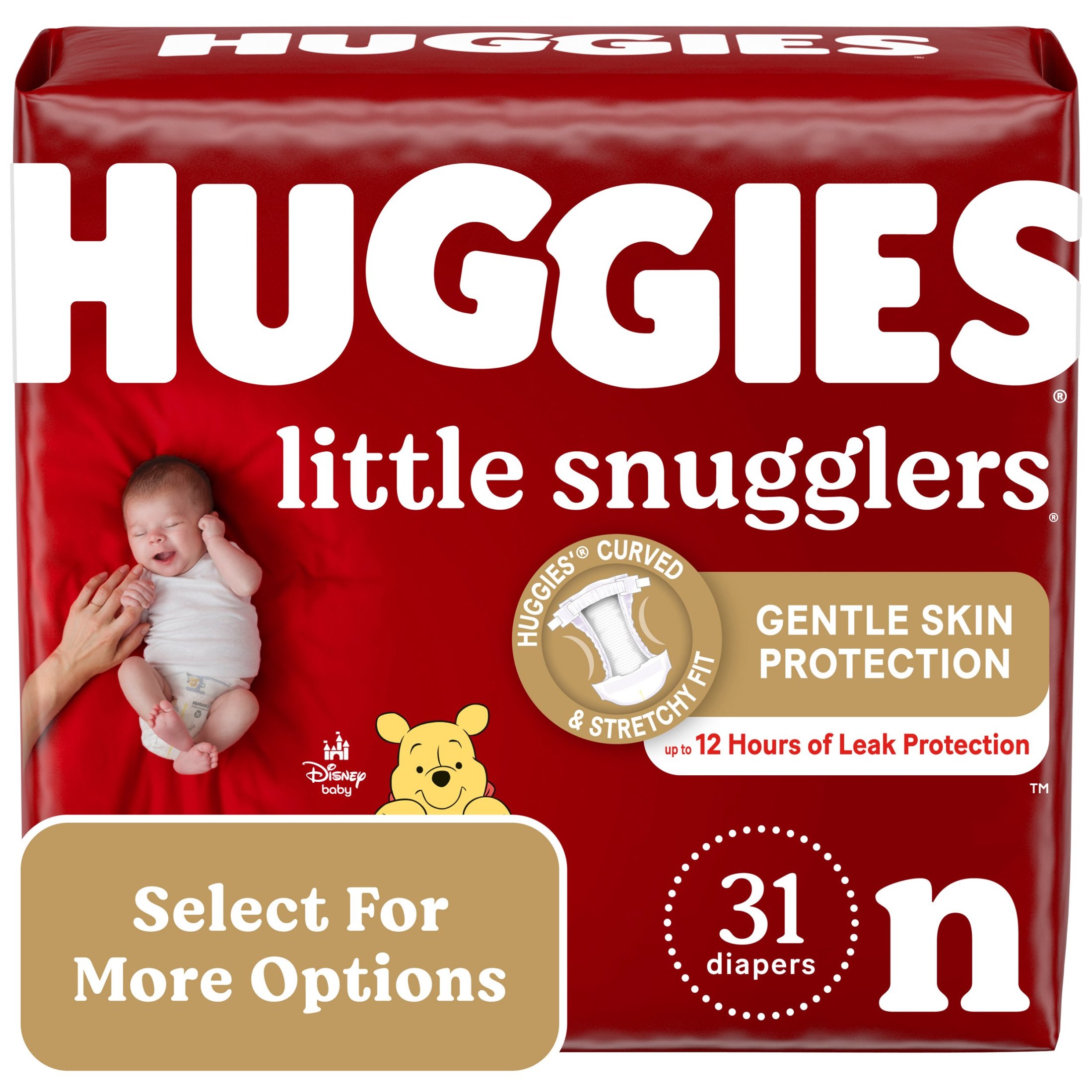 Huggies Little Snugglers Baby Diapers, Size Newborn (up to 10 lbs), 31 Ct (Select for More Options) - image 1 of 16
