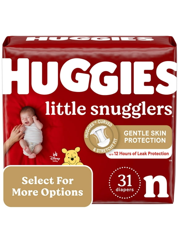 Huggies Little Snugglers Baby Diapers, Size Newborn (up to 10 lbs), 31 Ct (Select for More Options)