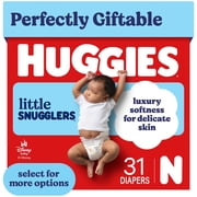 Huggies Little Snugglers, Fragrance Free Baby Diapers Size Newborn, 31 Count
