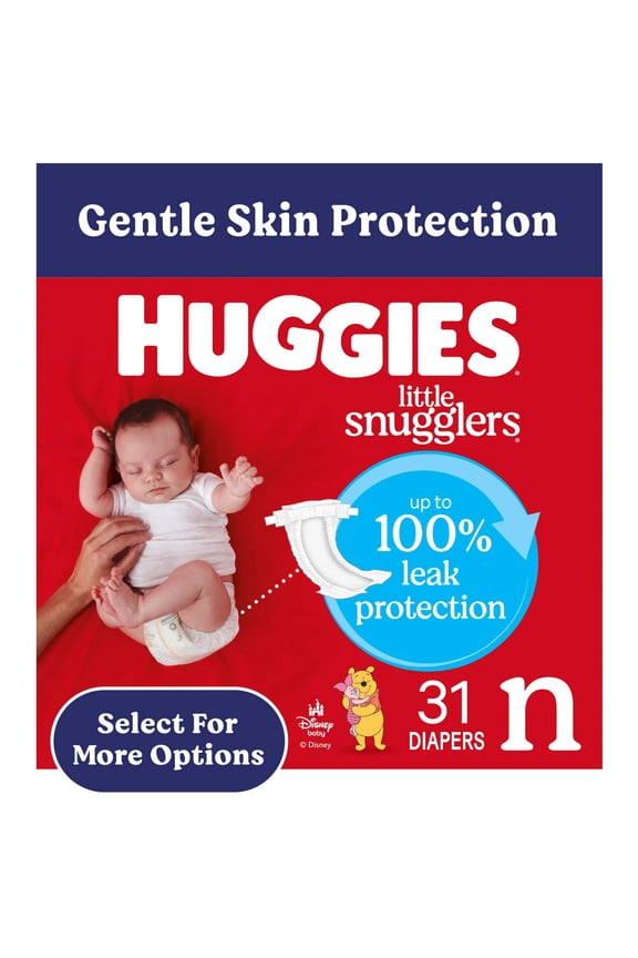 Little Snugglers Baby Diapers, Size Newborn (up to 10 lbs), 31 Count (Select for More)