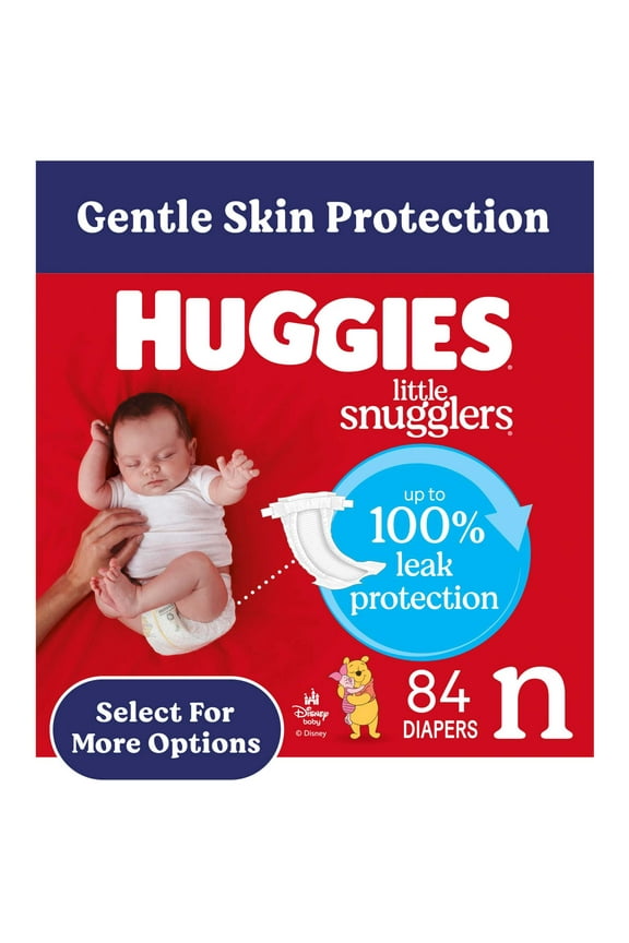 Little Snugglers Baby Diapers, Size Newborn (Up to 10 lbs), 84 Count (Select for More)