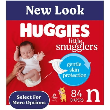 Huggies Little Snugglers Baby Diapers, Size Newborn (up to 10 lbs), 84 Ct (Select for More)