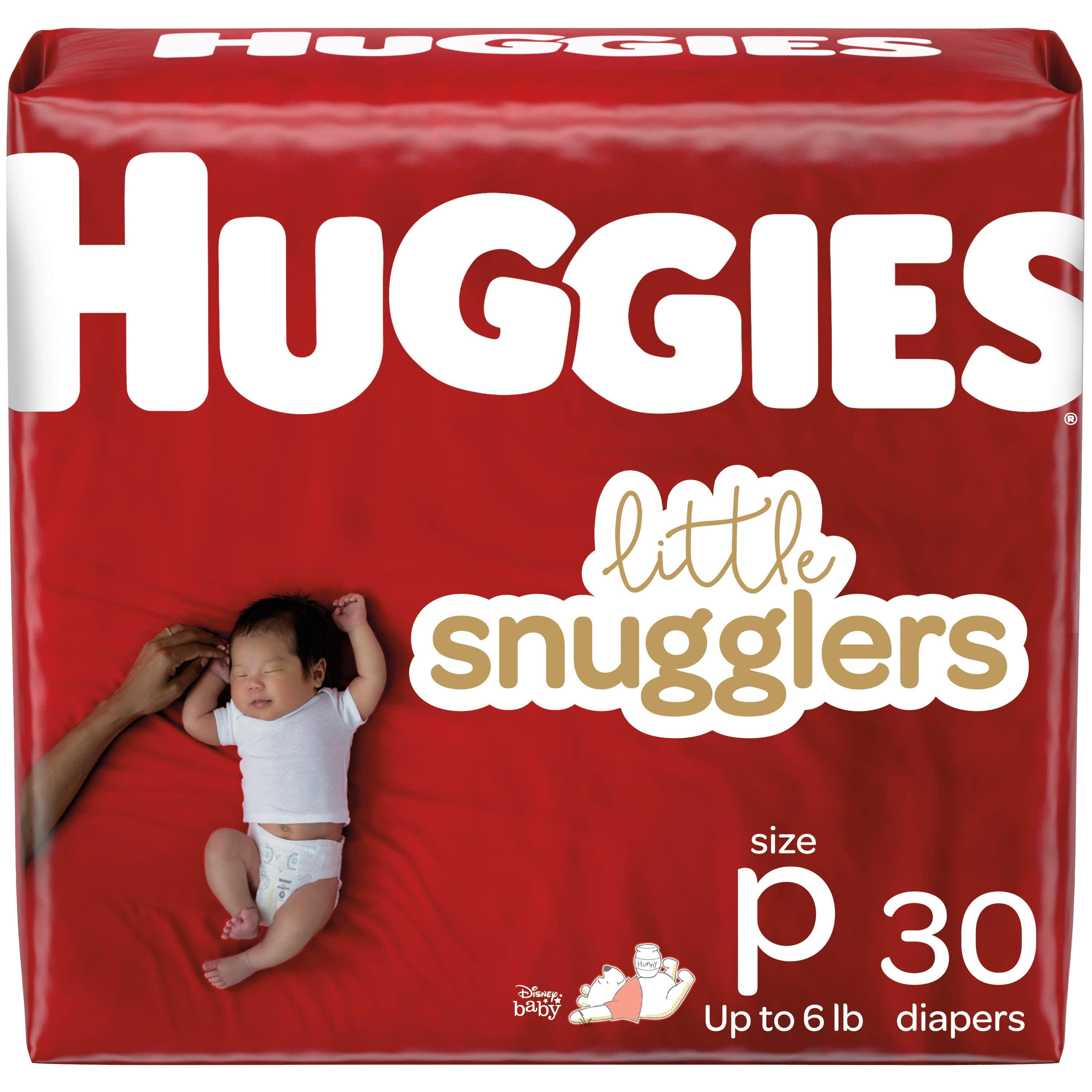 Huggies Little Snugglers Baby Diapers, Size Preemie, 2 Packs of 30