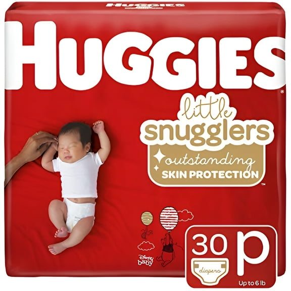 Huggies Little Snugglers Baby Diapers, Size Preemie, 30 Count