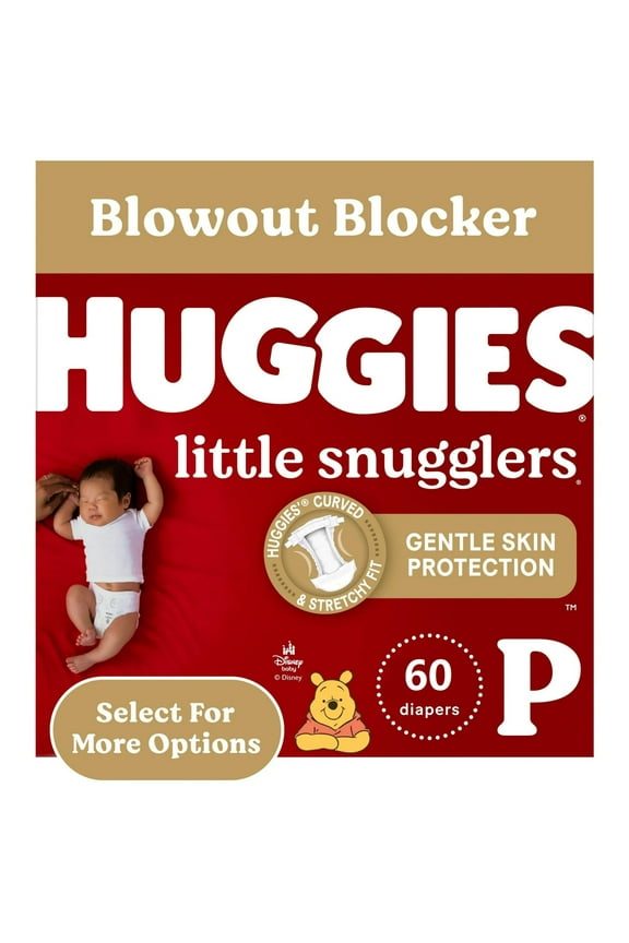 Little Snugglers Baby Diapers, Size Preemie (up to 6 lbs), 60 Ct (Select for More)