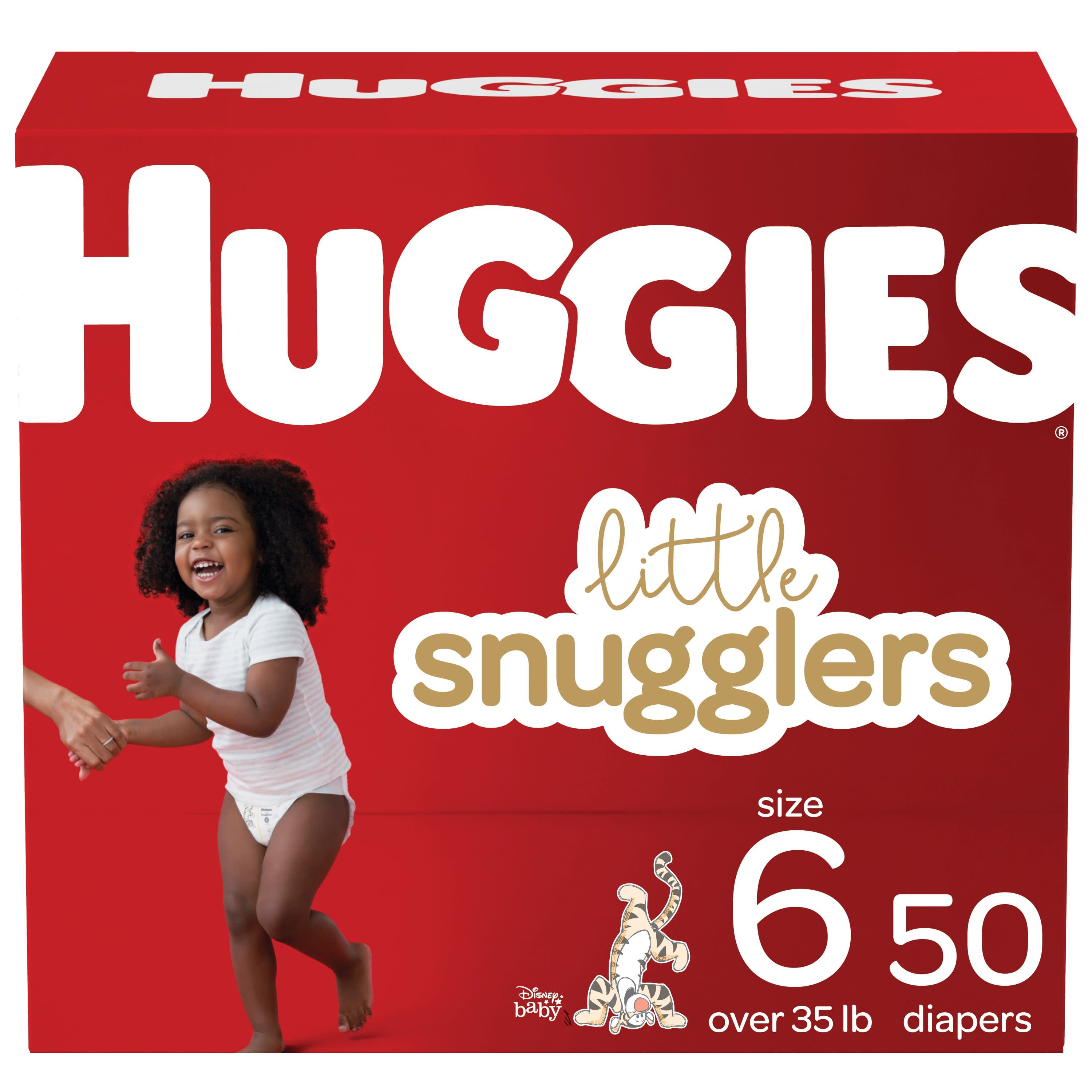 Huggies Little Snugglers Comfortable Wetness Indicator Hypoallergenic Fragrance Free Lotion Free Paraben Free Chlorine Free Latex Free Diapers - Size 6, 50 Count