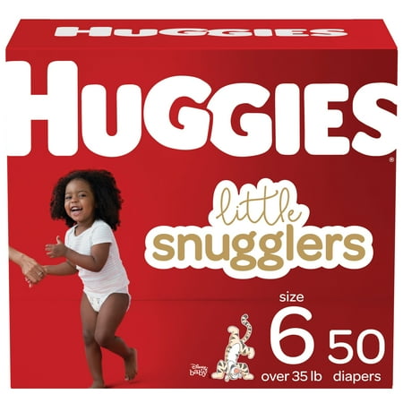 Huggies Little Snugglers Comfortable Wetness Indicator Hypoallergenic Fragrance Free Lotion Free Paraben Free Chlorine Free Latex Free Diapers - Size 6, 50 Count