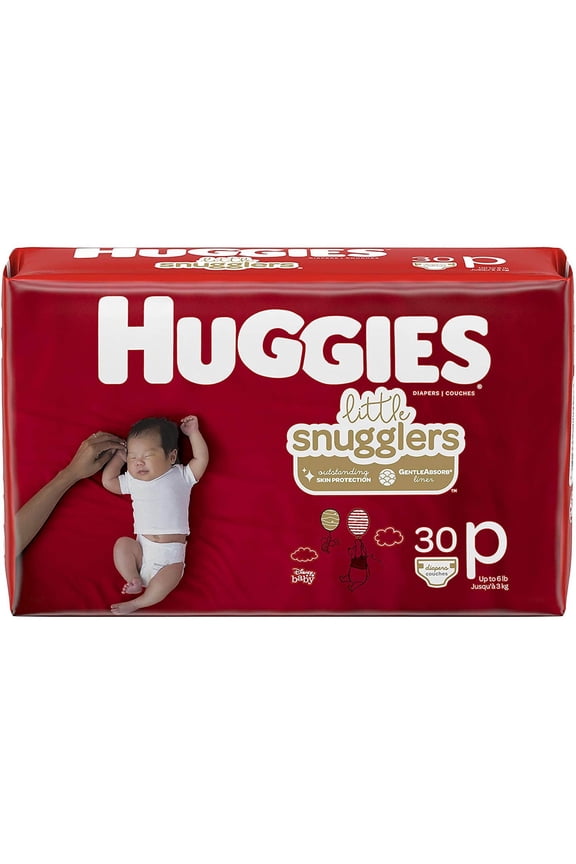 Little Snugglers Diapers, Preemie (Up to 6 Pounds), 30 Count
