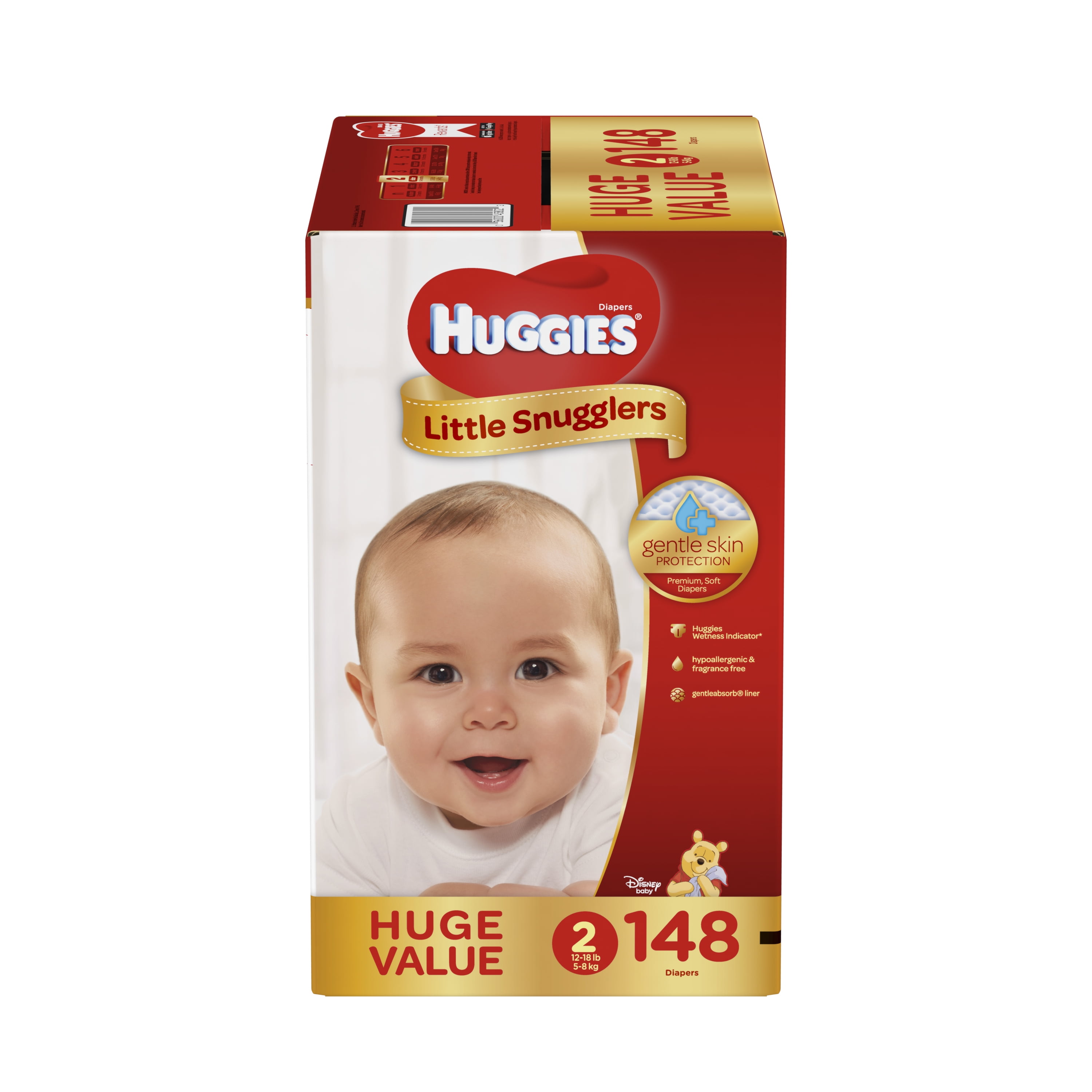 Huggies Little Snugglers Diapers, Size 2, 148 Count