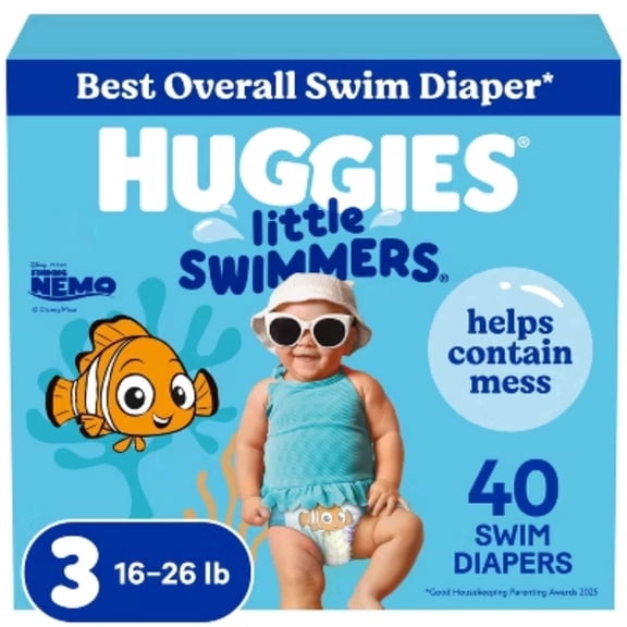 Little Swimmers Disposable Swim Diapers - Size 3 (Small) - 40ct