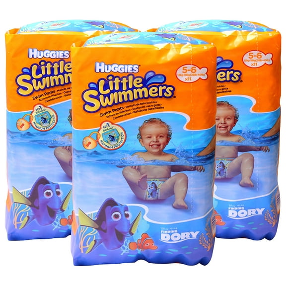 Huggies Little Swimmers Disposable Swim Diapers, Medium 5-6, Finding Dory, 11 Count (Pack of 3)