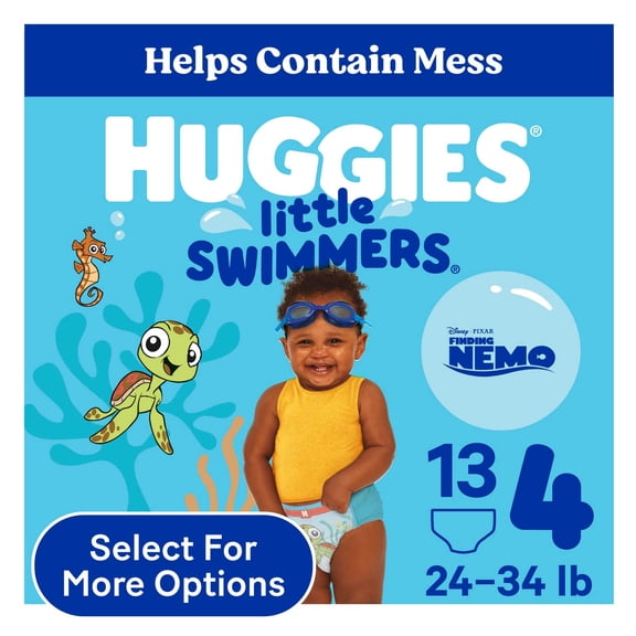 Huggies Little Swimmers Disposable Swim Diapers, Size 4 (24-34 lbs), 13 Count (Select for More)