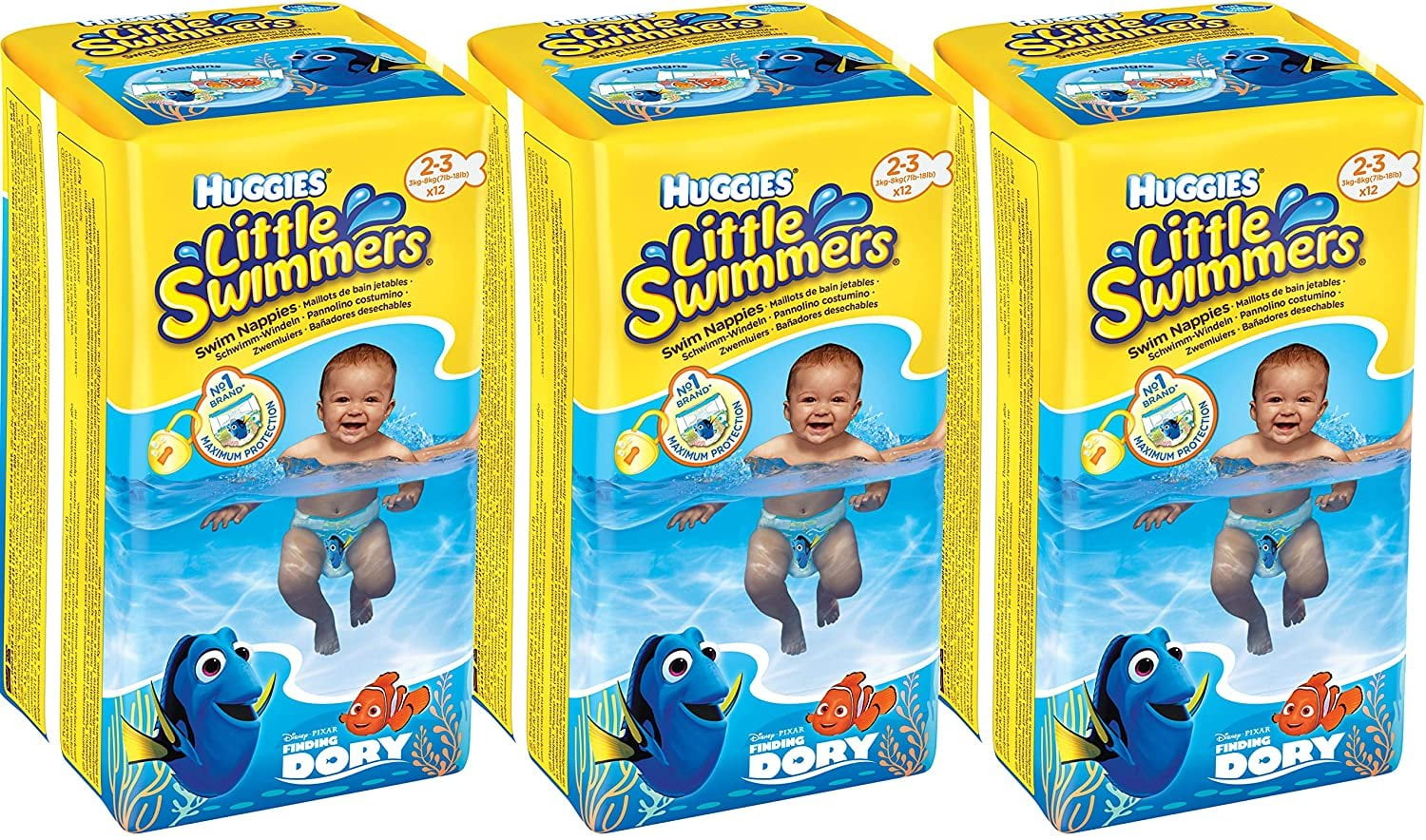 Huggies Little Swimmers Disposable Swim Diapers, X-Small 7lb-18lb., 3 x 12 Pants