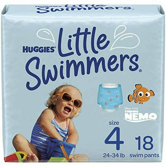 Huggies Little Swimmers Disposable Swimming Diapers, Size 4 ( lbs), 18 Ct Medium