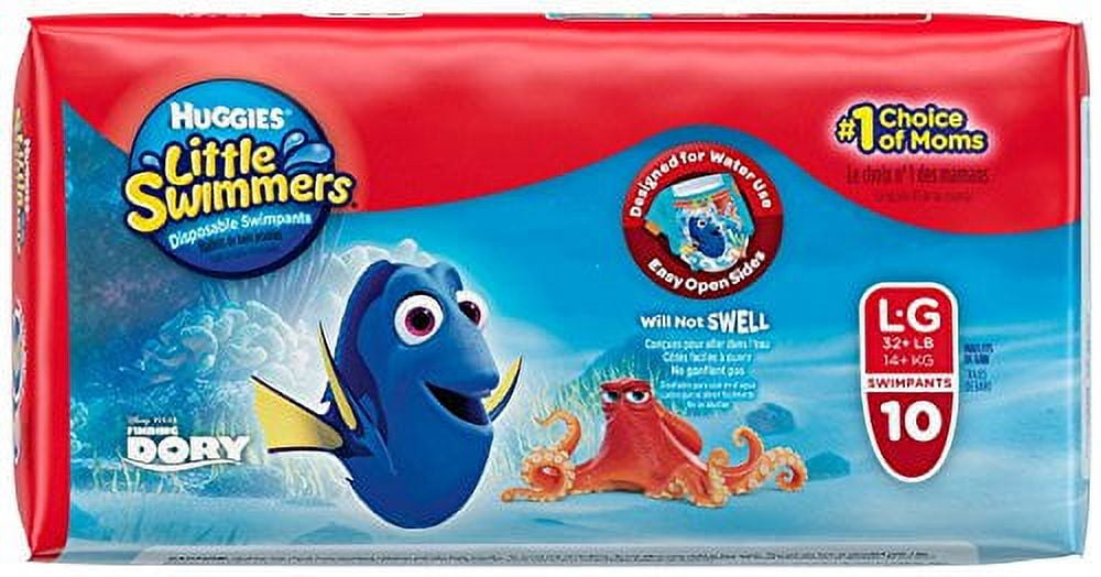 Huggies Little Swimmers Disposable Swimpants Large 32+ LB 10 Each (Pack of 4)