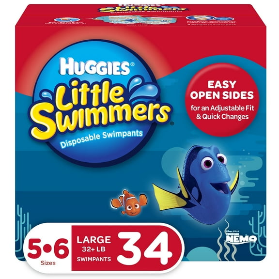Huggies Little Swimmers Swim Diapers, Size 5-6 Large, 34 Ct