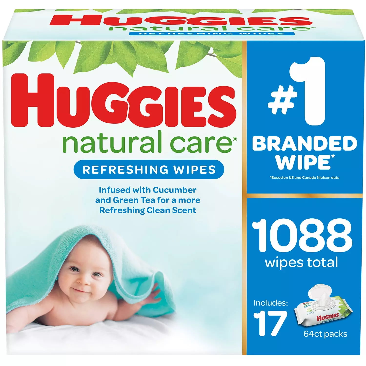 Natural Care Refreshing lingettes pour bébés, parfumées, 56 unités