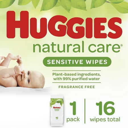 Huggies Natural Care Baby Wipes - Unscented - 16 ct 16 Count (Pack of 1)
