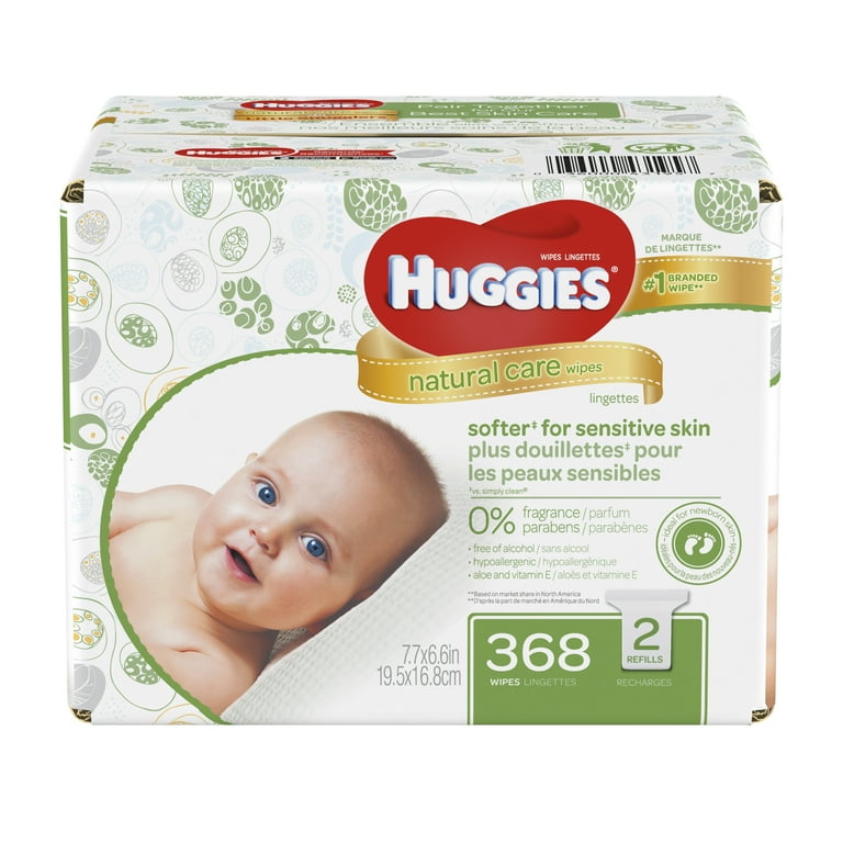 Huggies Natural Care Unscented Baby Wipes, Hypoallergenic and