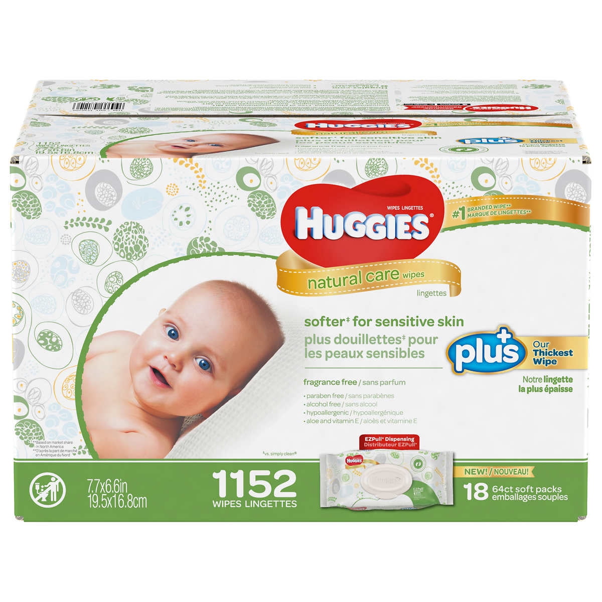 Huggies natural care plus baby wipes 1 152 count walmart