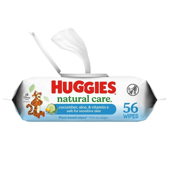 Huggies Natural Care Cucumber, Aloe and Vitamin E Baby Wipes, Scented, 1 Flip-Top Pack, 56 Total Ct (Select for More)
