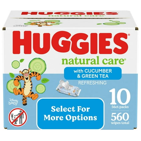 Huggies Natural Care Refreshing Baby Wipes, Scented, 10 Pack, 560 Total Ct (Select for More Options)
