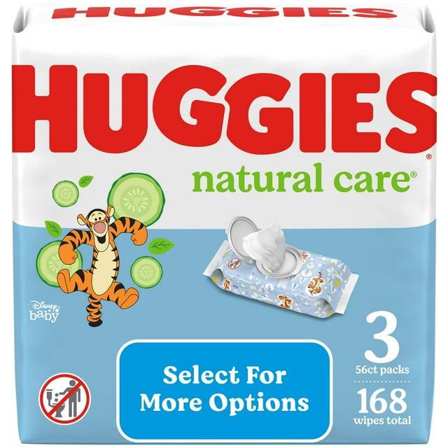 Huggies Natural Care Refreshing Baby Wipes, Scented, 3 Pack, 168 Total Ct