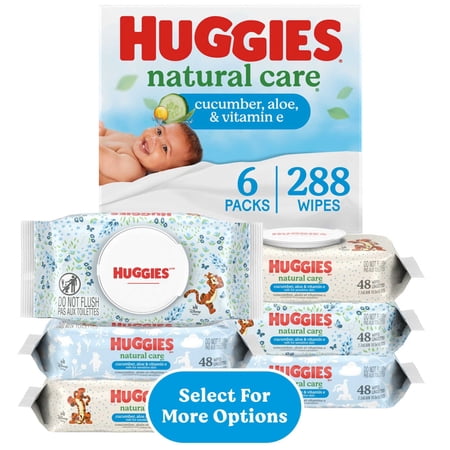 Huggies Natural Care Scented Cucumber, Aloe, & Vitamin E Baby Wipes - 288ct - 6pk