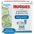 thumbnail image 1 of Huggies Scented Wipes with Cucumber & Green Tea, 3 Flip-Top Packs, 168 Total Count (Select for More), 1 of 9
