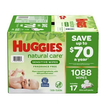 Huggies Natural Care Sensitive Baby Wipe Refill, Fragrance Free ( Count)