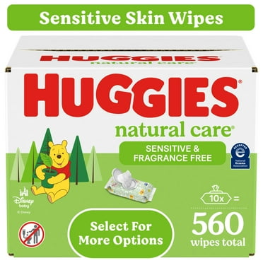 Huggies Natural Care Sensitive Baby Wipes, Unscented, 10 Pack, 560 Total Ct (Select for More)