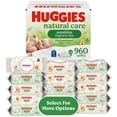thumbnail interactive-video image 1 of Huggies Natural Care Sensitive Baby Wipes, Unscented, 15 Pack, 960 Total Count (Select for More), 1 of 14