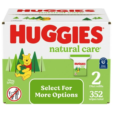 Huggies Natural Care Sensitive Baby Wipes, Unscented, 2 Refills, 352 Total Ct (Select for More Options)