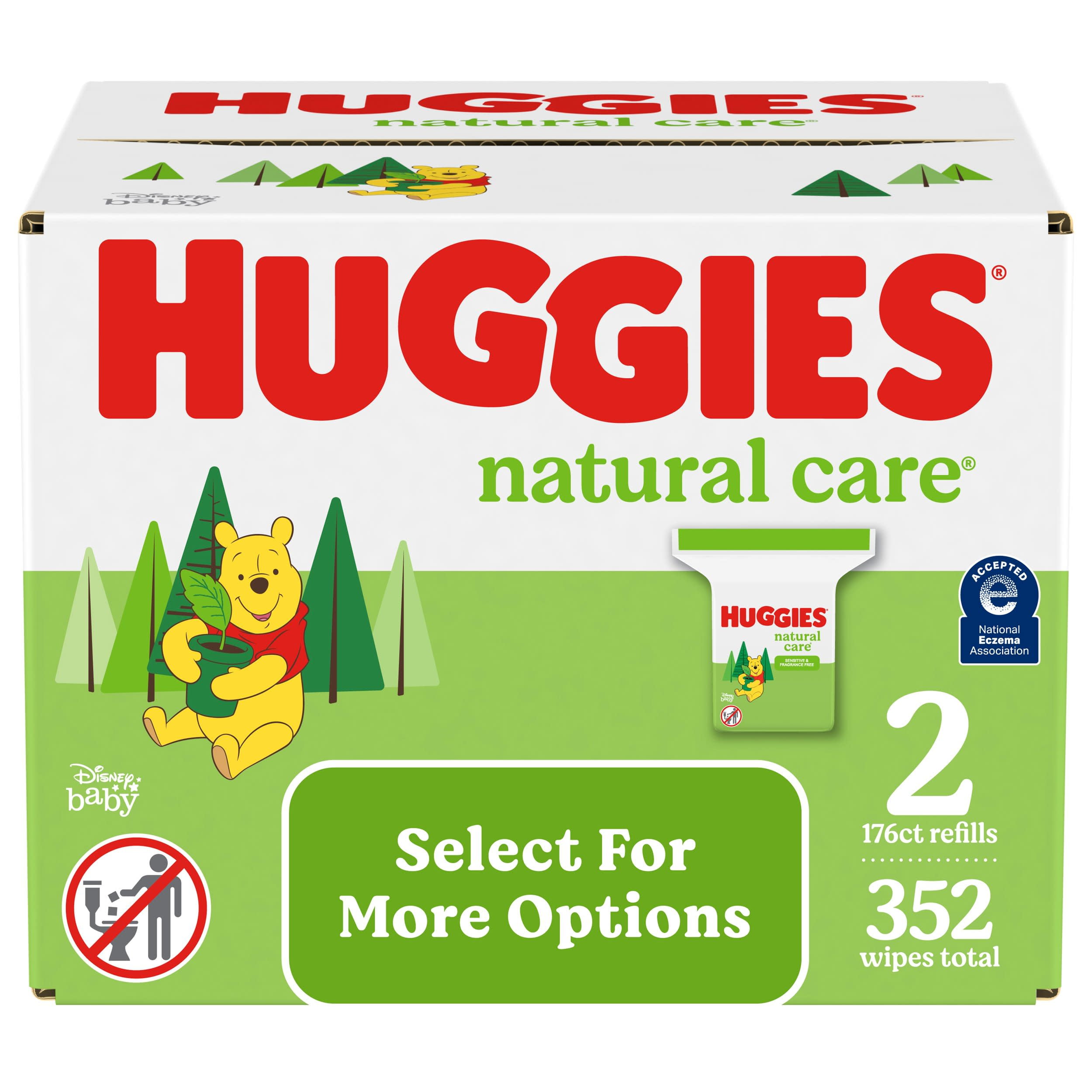 Huggies Natural Care Sensitive Baby Wipes, Unscented, 2 Refills, 352