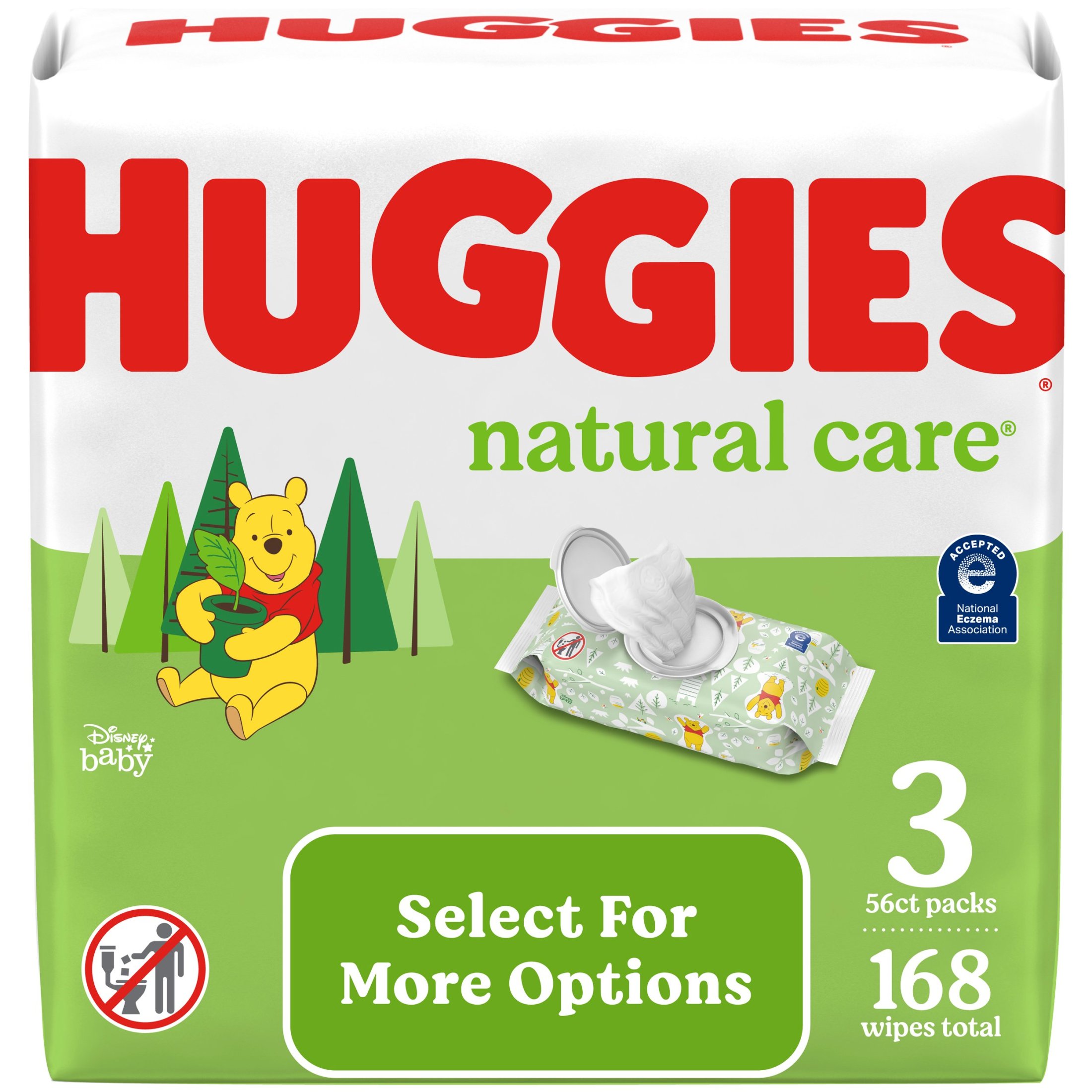 Huggies Natural Care Sensitive Baby Wipes, Unscented, 3 Pack, 168 Total Ct (Select for More Options) - image 1 of 13