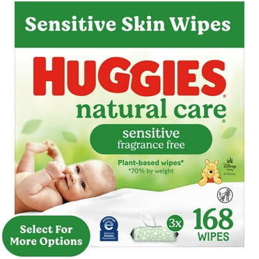 Huggies Natural Care Sensitive Baby Wipes, Unscented, 3 Pack, 168 Total Ct (Select for More)