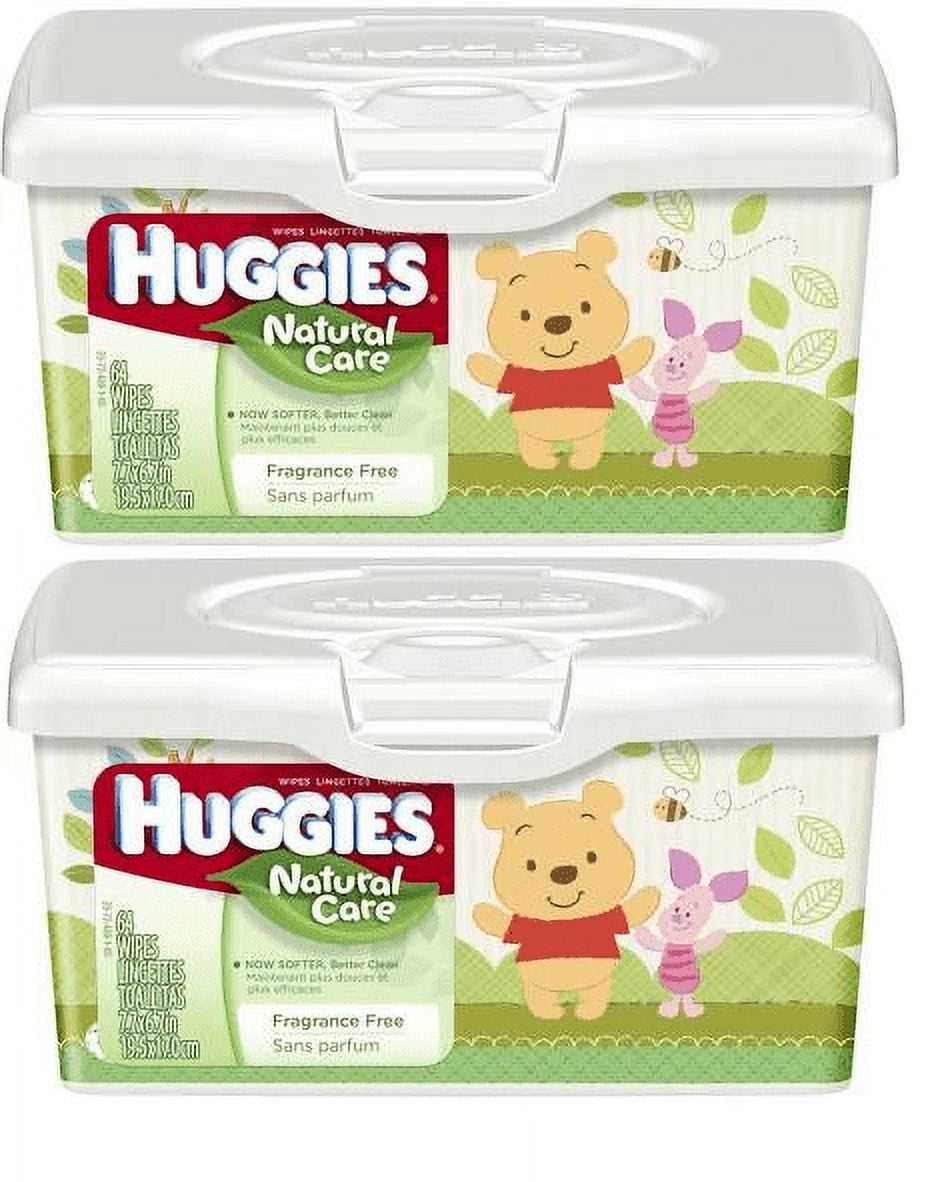 Huggies Natural Care Unscented Baby Wipes Tub - 64ct pack of 2