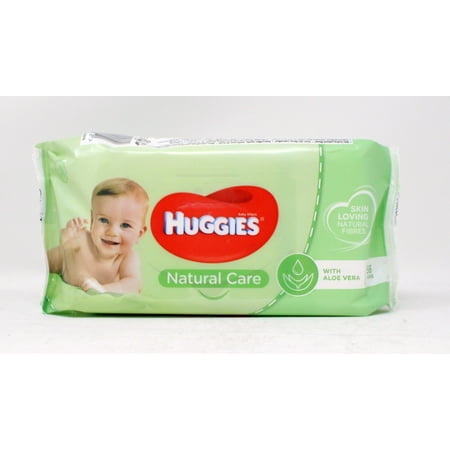 Huggies Baby Wipes Natural Care with Aloe Vera 56 Count(Pack of 2)
