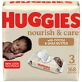 thumbnail image 1 of Huggies Nourish & Care Baby Wipes, 3 Flip-top Packs, 56 Count (168 Wipes), 1 of 11