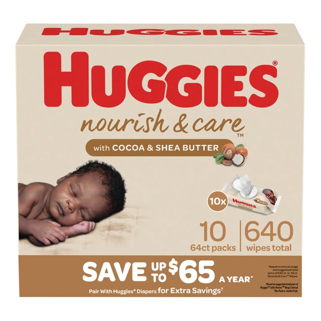 Huggies Nourish & Care Scented Baby Wipes, 10 Ct.