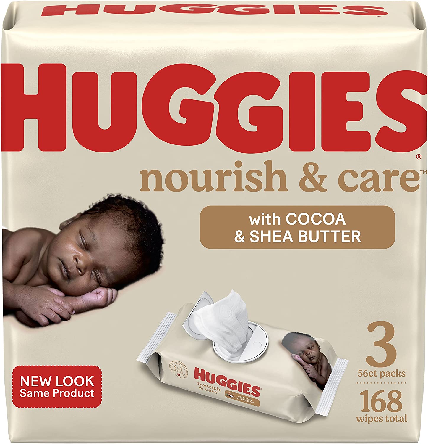 Huggies Nourish & Care Scented Baby Wipes, 3 Pack, 168 Total Ct (Select for More Options) - image 1 of 11