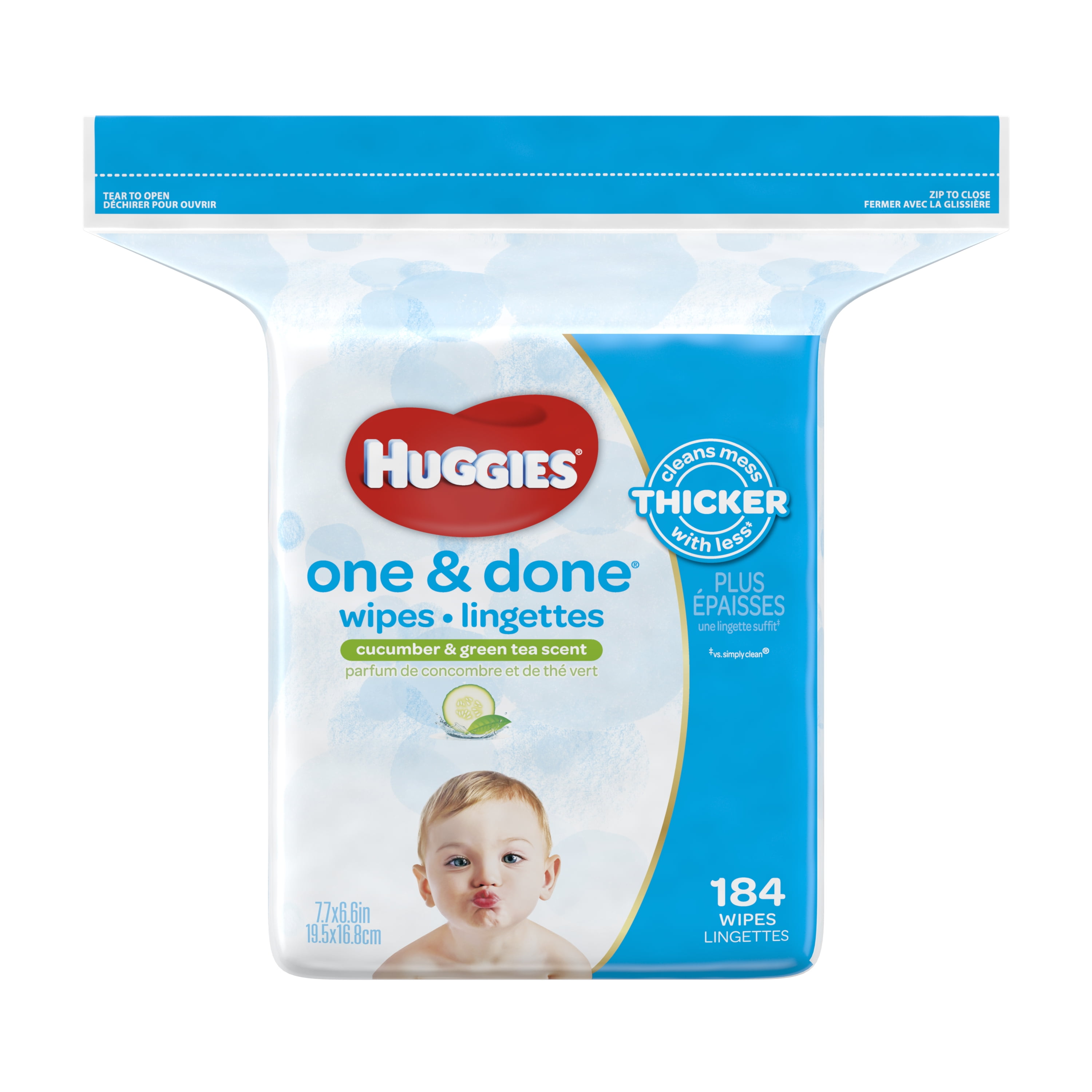 Huggies One & Done Baby Wipes, Scented Refills (184 count)
