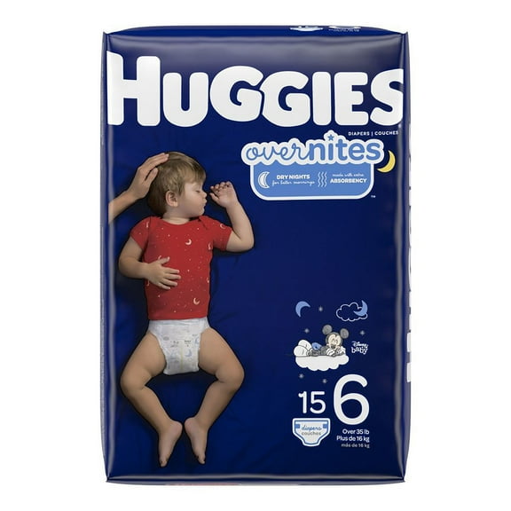 Huggies Overnites Nighttime Diapers, Size 6, 15 Ct, Jumbo Pack