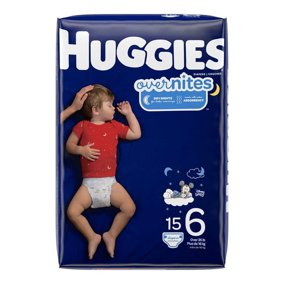 Huggies Overnites Baby Baby Diaper Size 6, Over 35 lbs. 49541, 60 Ct