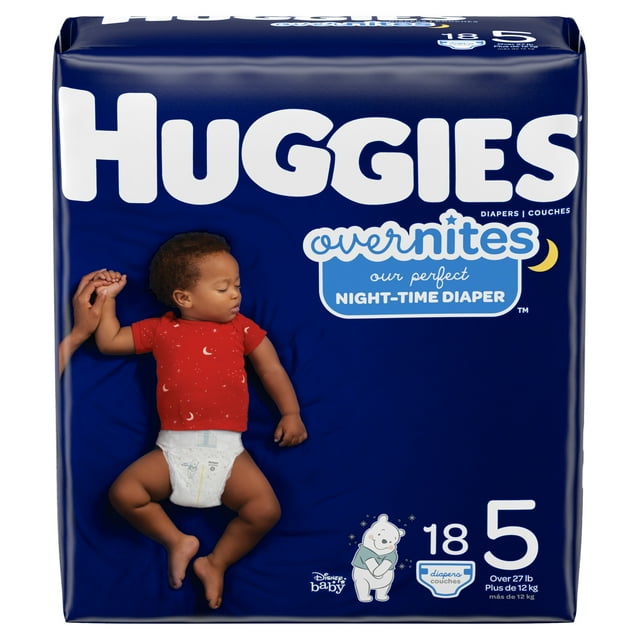 Huggies Overnites Nighttime Sleep Diapers, Size 5, 18 Ct