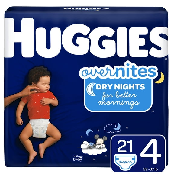 Huggies Overnites Nighttime Diapers, Size 4, 21 Ct, Jumbo Pack