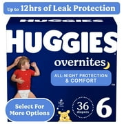 Huggies Overnites Nighttime Diapers, Size 6 (35+ lbs), 64 Ct (Select for More)