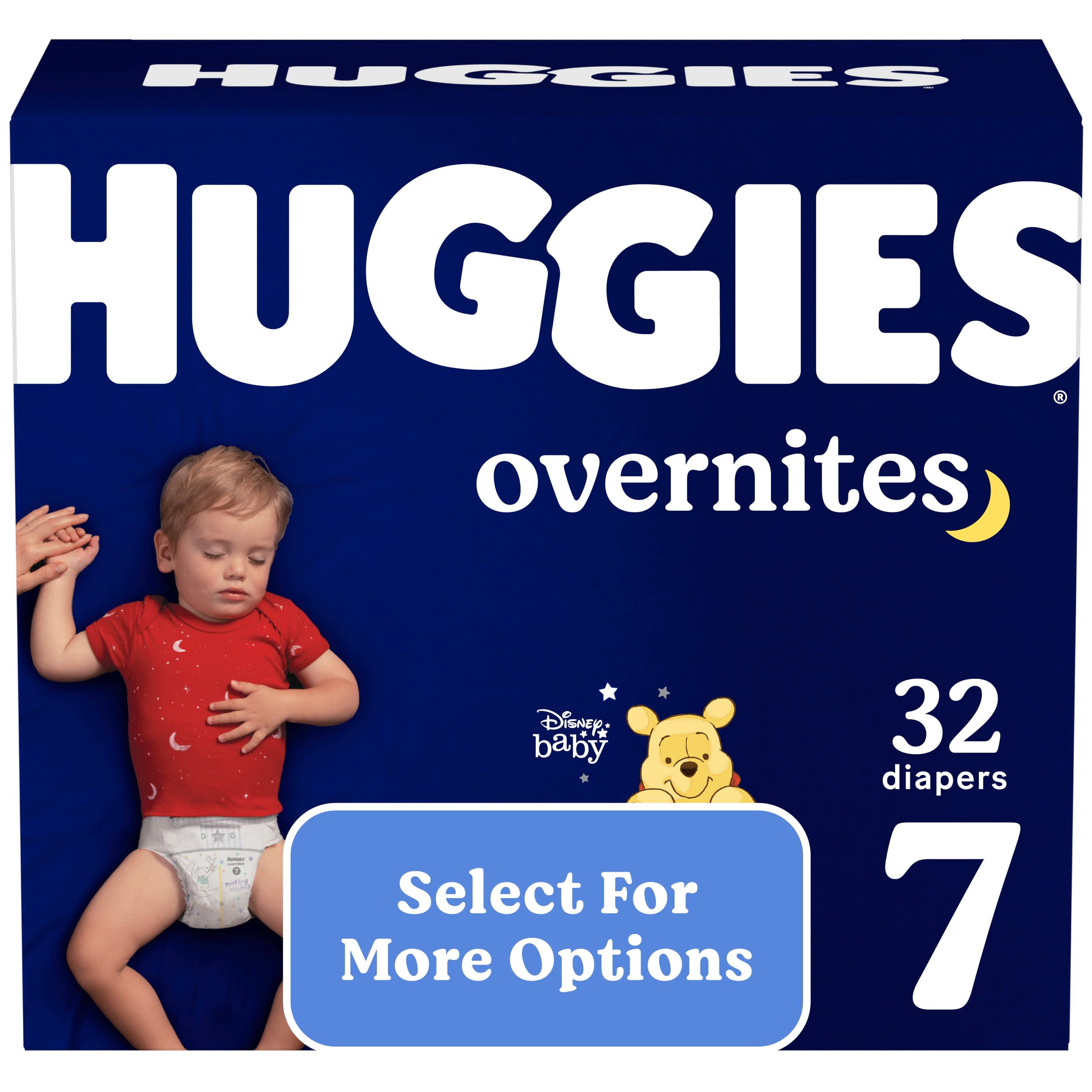 Huggies Overnites Nighttime Diapers, Size 7, 32 Ct (Select for More