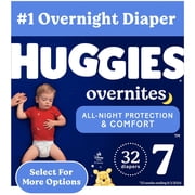 Huggies Overnites Nighttime Diapers, Size 7 41+ lbs, 32 Count Select for More
