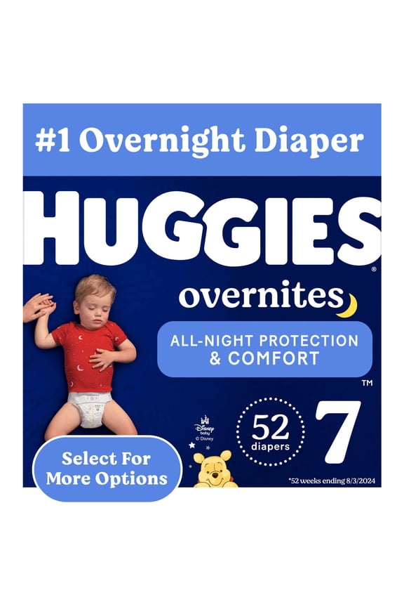 Overnites Nighttime Diapers, Size 7 (41+ lbs), 52 Count (Select for More)